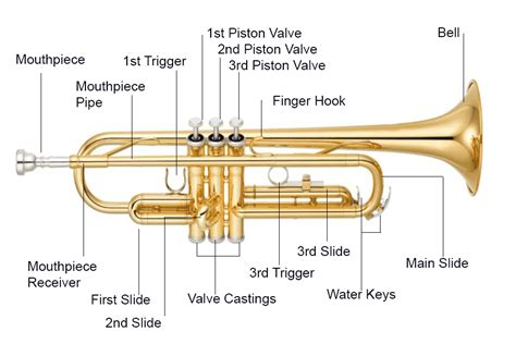 trumpet parts diagram|parts of a trumpet mouthpiece.